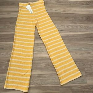 Zara Yellow and White Knit Pants